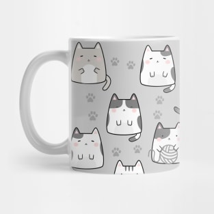 Seamless Pattern Cute Kawaii Cats Mug